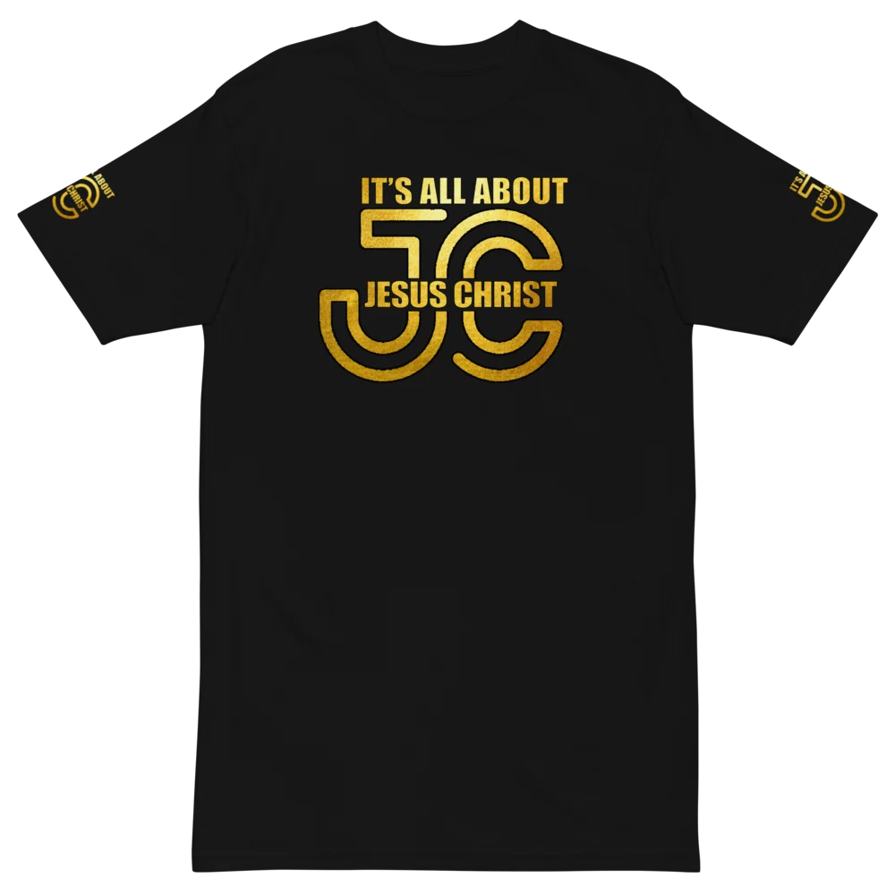 It's All About Jesus Christ black Christian T-shirt - front view