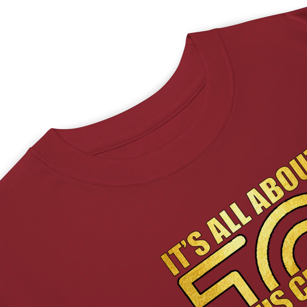 It's All About Jesus Christ brick red Christian T-shirt - product detail view