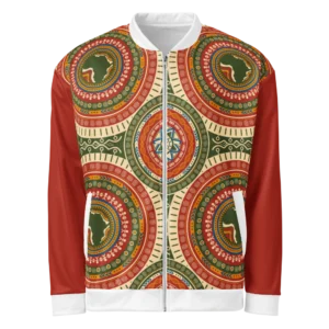Africa Worship multicolor Christian bomber jacket by Glory Swags